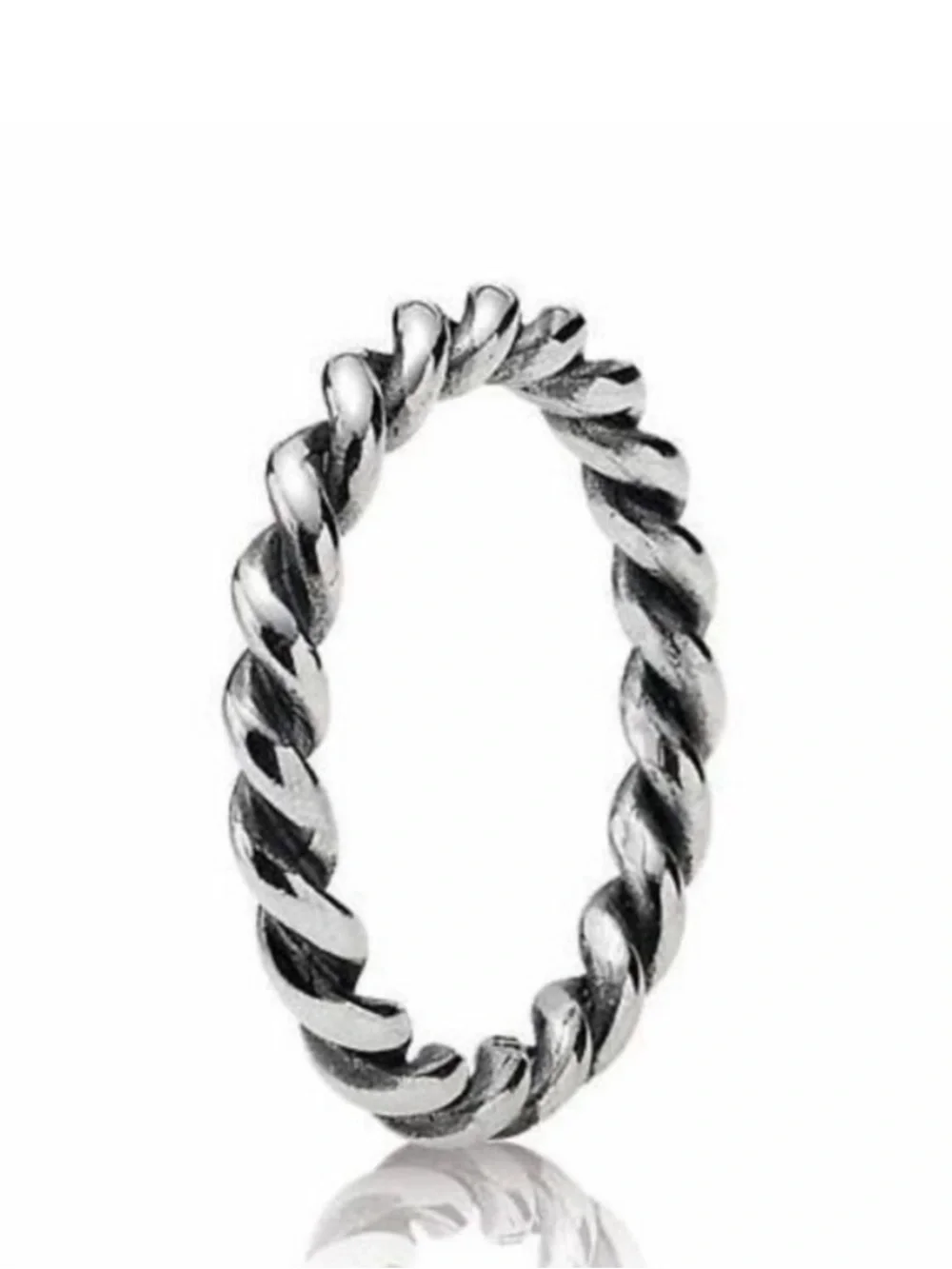 Pandora Twisted Rope Band Ring - Silver